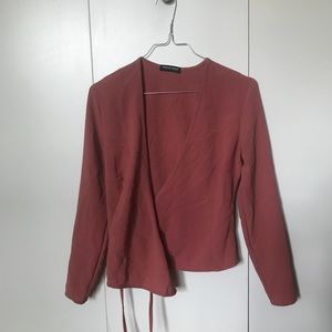 Rose American Apparel Wrap Top M